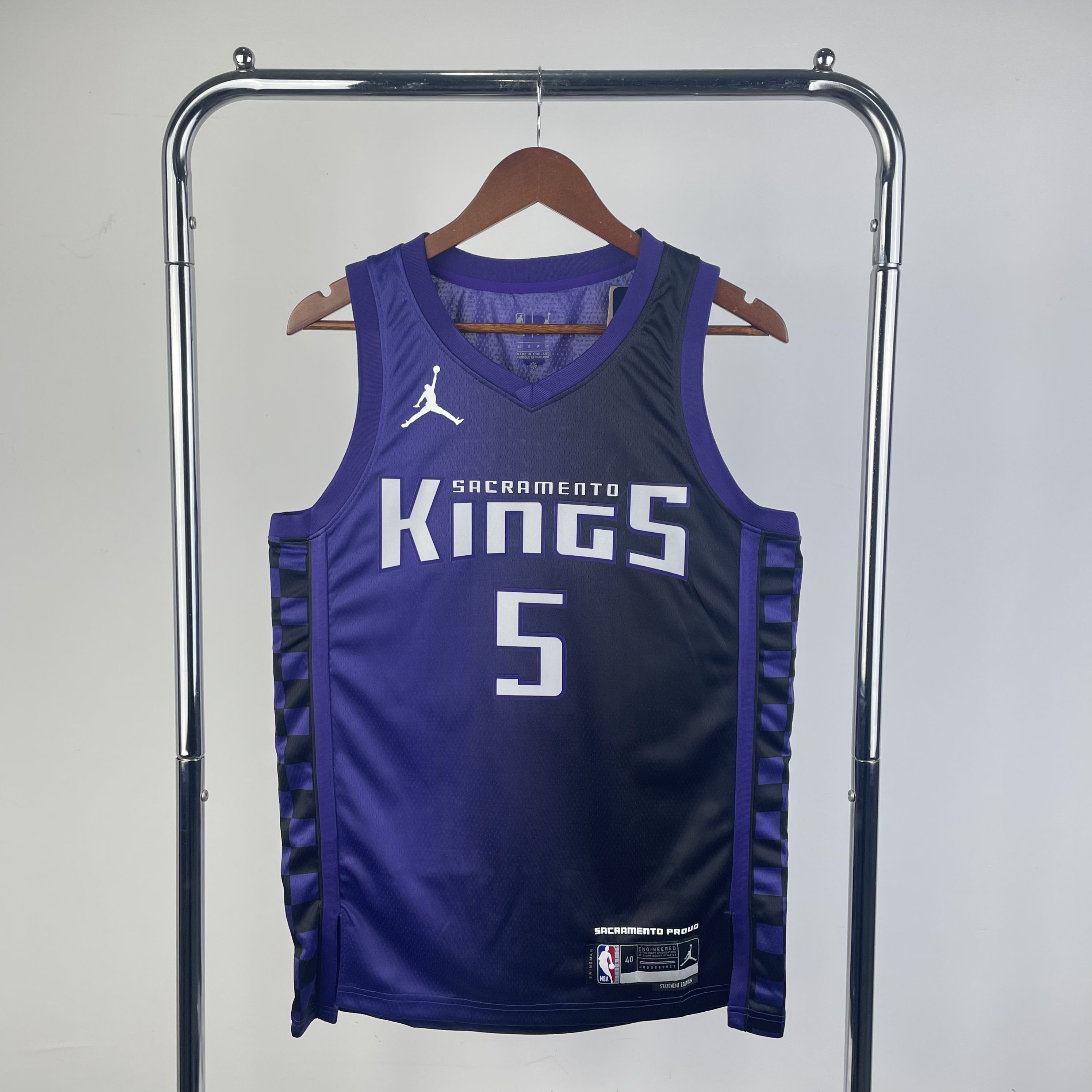 Men Sacramento Kings #5 Fox Purple Season Jordon 2024 NBA Jersey